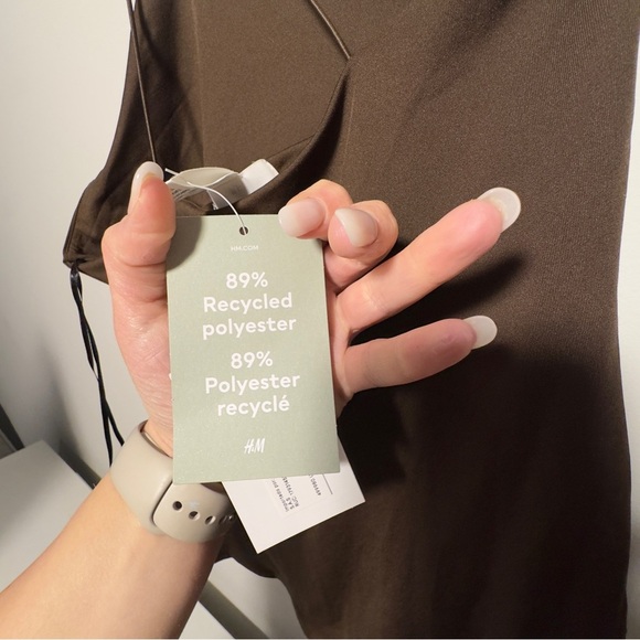 NWT- H&M One Shoulder Bodysuit Brown Size M - Picture 6 of 6